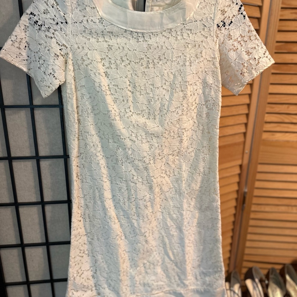 Massimo Dutti Cream Lace Mini Dress
